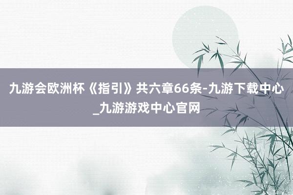 九游会欧洲杯《指引》共六章66条-九游下载中心_九游游戏中心官网