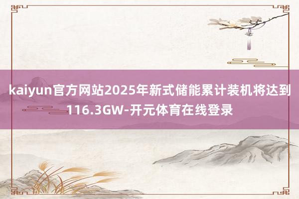 kaiyun官方网站2025年新式储能累计装机将达到116.3GW-开元体育在线登录