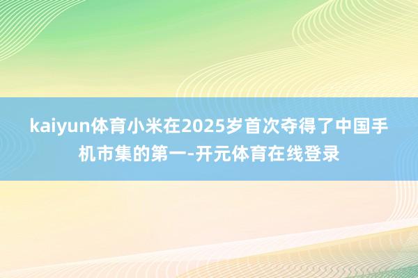 kaiyun体育小米在2025岁首次夺得了中国手机市集的第一-开元体育在线登录