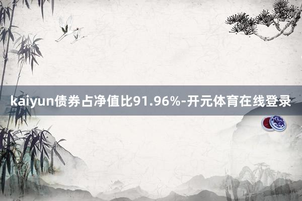 kaiyun债券占净值比91.96%-开元体育在线登录