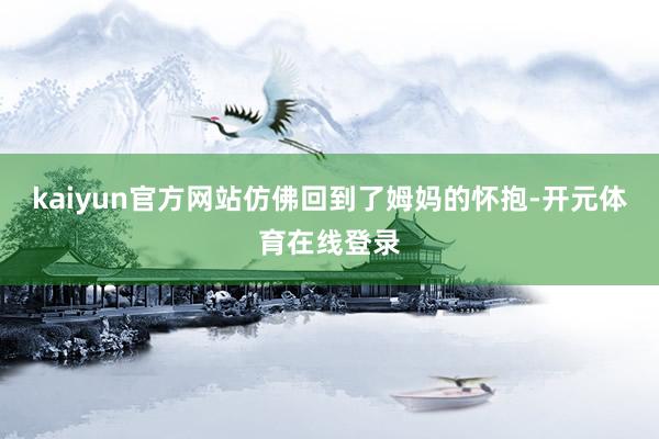 kaiyun官方网站仿佛回到了姆妈的怀抱-开元体育在线登录