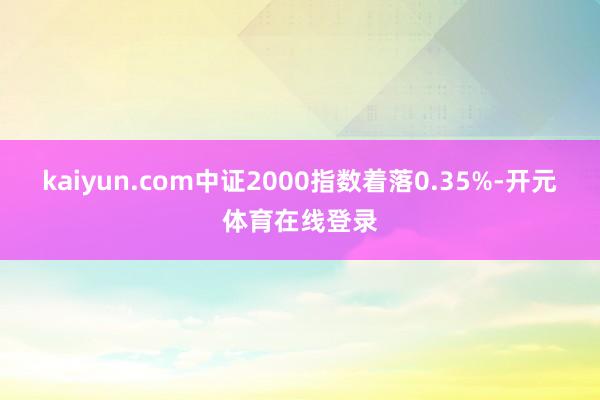 kaiyun.com中证2000指数着落0.35%-开元体育在线登录